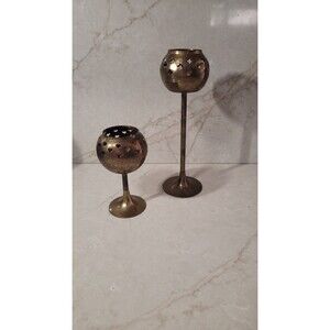 Vintage  Brass Tealight Holders, Hearts, Stars Cottage Core, Bohemian